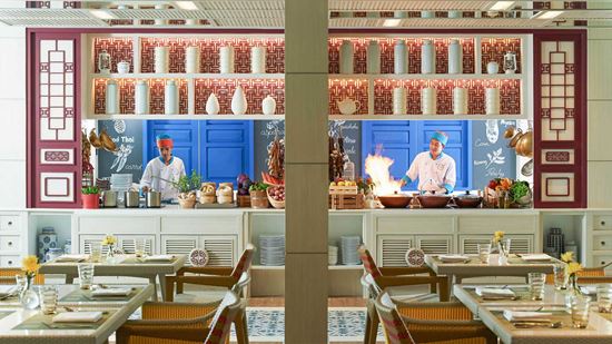 Live cooking stations at Amaya Food Gallery
